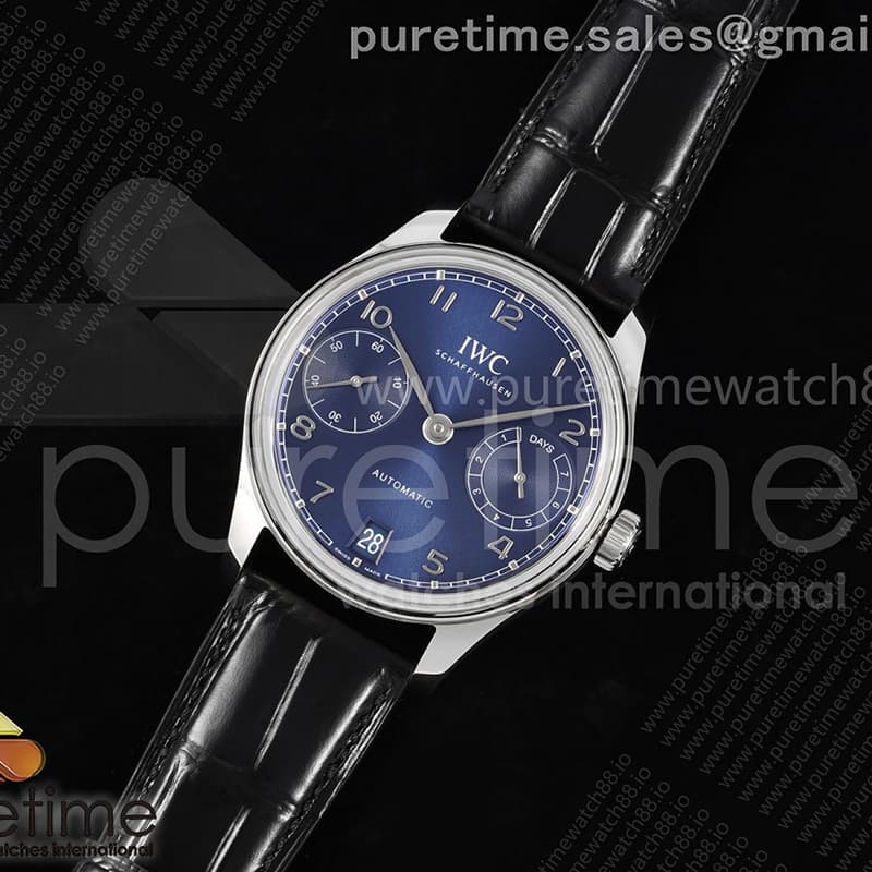 I W C APS공장 IWC 포르투기저 오토메틱 스틸 블루다이얼 블랙가죽스트랩 Portugieser Automatic 42mm SS APSF 1_1 Best Edition Blue Dial on Black Leather Strap A52011 레플리카 - 시계 | 세미샵 레플리카 사이트