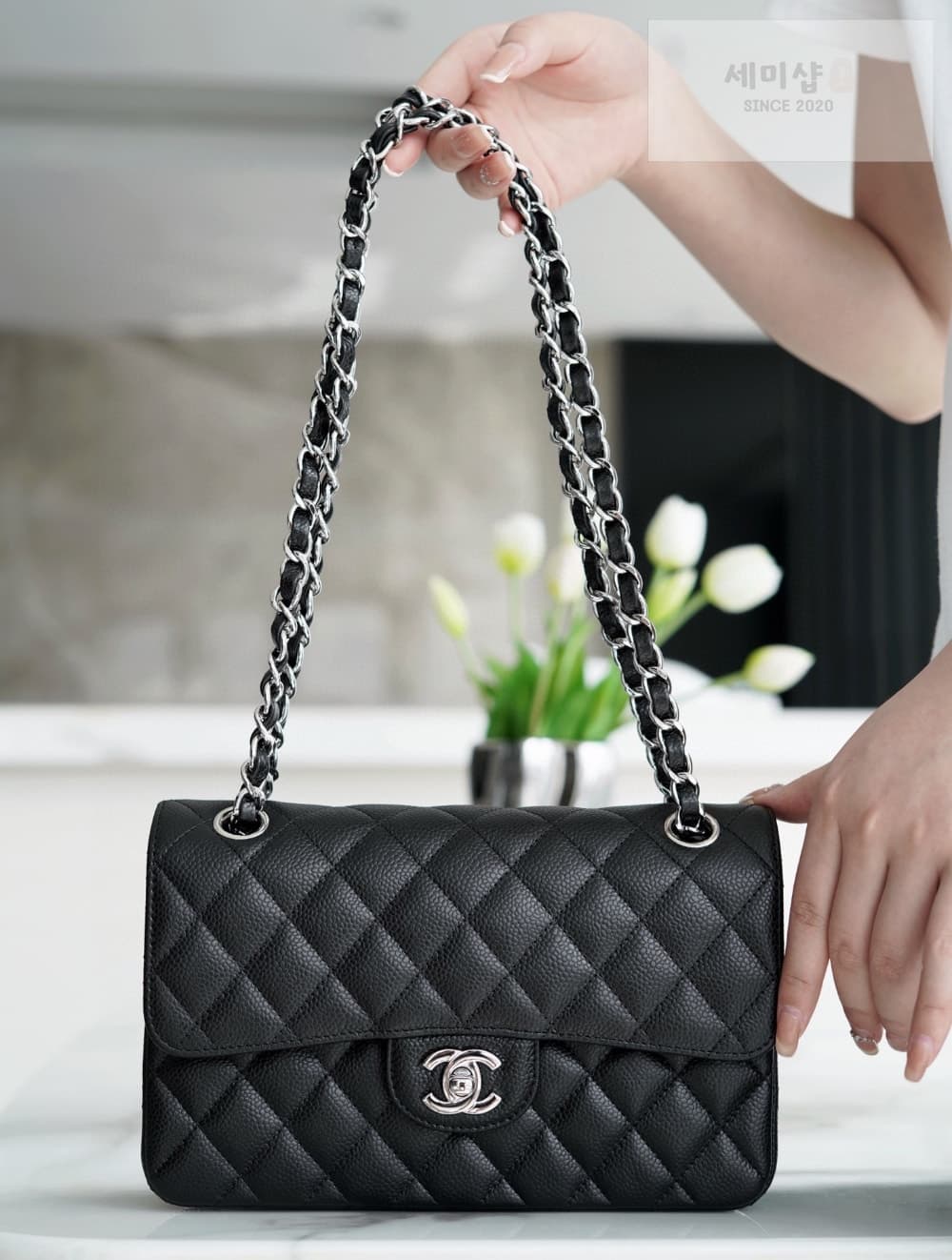 C H A N E L Chanel Classic Small Caviar 블랙 Bag