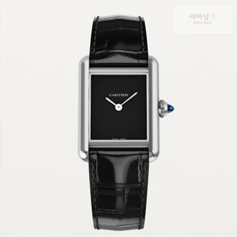 Cartier F1공장 까르띠에 탱크 머스트 스몰 블랙다이얼 블랙악어스트랩 시계