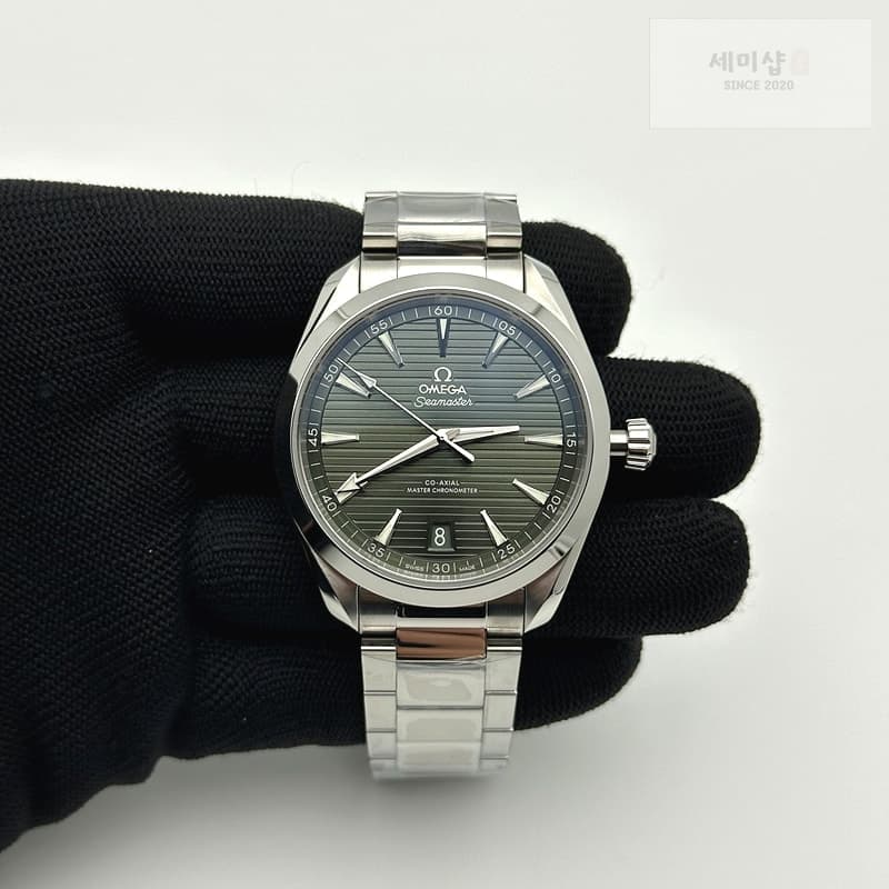 Omega VS공장 오메가 씨마스터 아쿠아테라 150m 스틸 올리브그린다이얼 브레이슬릿 41mm 시계